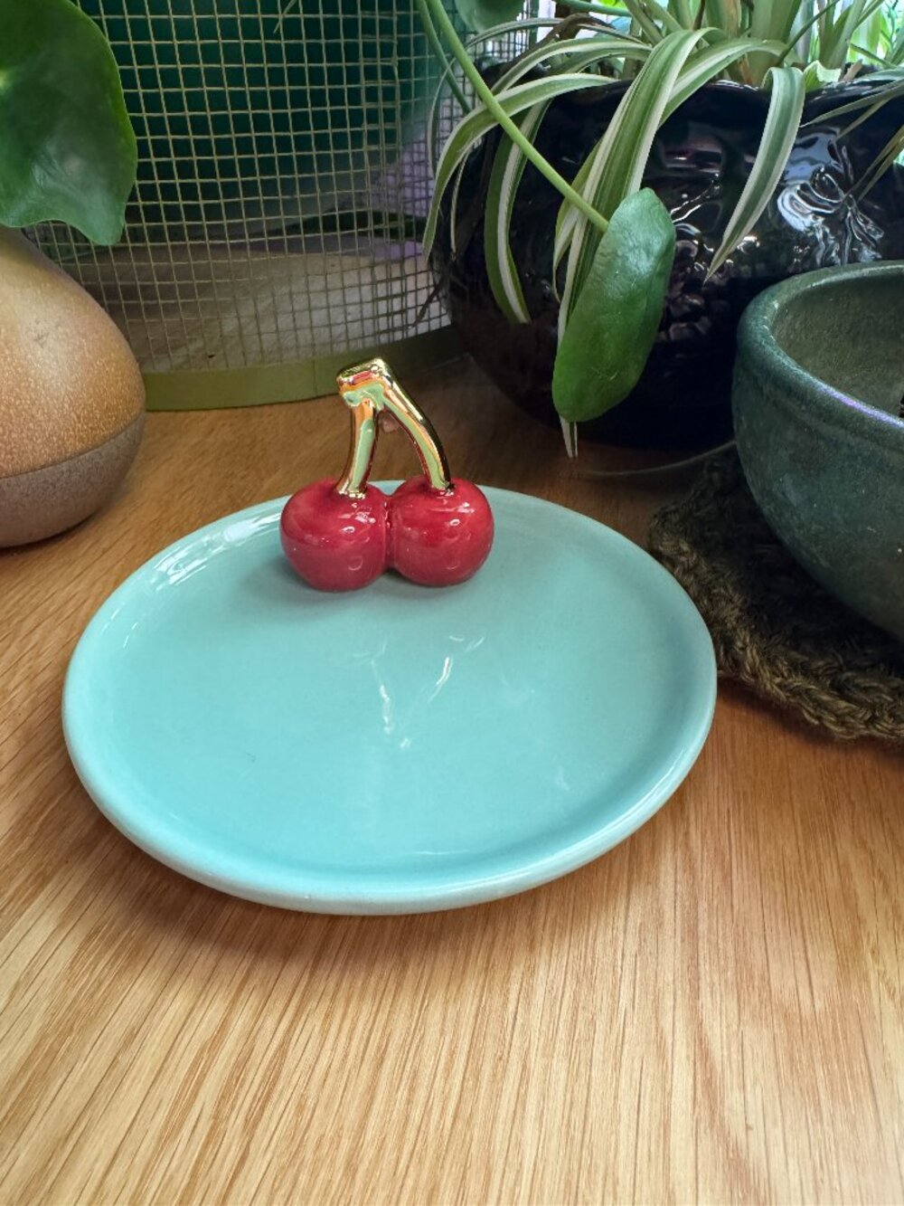 Bullseye's Playground™ Trinket Dish with Cherry, Teal